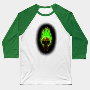 Flaming skull Baseball T-Shirt